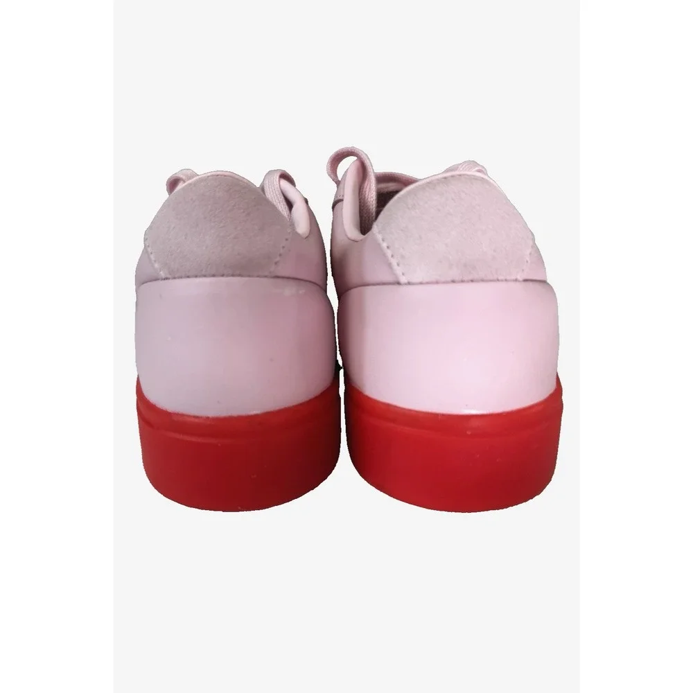 Adidas Originals Sleek Pink Neon Red Leather Sneakers 9.5 Statement Streetwear